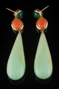 A pair of chrysoprase,