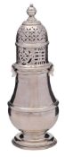 An Edward VIII Britannia silver sugar caster, maker D & J Wellby Ltd, London,