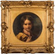 Circle of James Archer, 19th Century- A portrait of a young boy, bust-length,