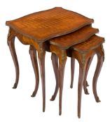 A nest of three French mahogany,