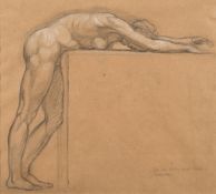 Sir William Blake Richmond [1842-1921]- Study of a nude female figure for 'The Wise & Foolish