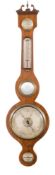 P Barloni, Abergell a 19th Century rosewood banjo barometer: with silvered scales,