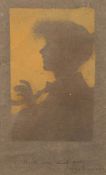 Thomas Cooper Gotch [1854-1931]- A head of a woman,:- inscribed 'With Love And All Good Wishes',