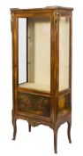 A late 19th/early 20th Century French rosewood, decorated and gilt metal mounted vitrine:,