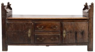 An 18th Century French Provincial oak ark chest:,
