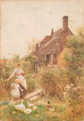 Tom Lloyd [19/20th Century]- Feeding The Ducks,