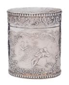 A continental silver jar and cover, bears import marks for John George Piddington, London,