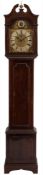 A late Victorian mahogany longcase clock: the eight-day duration movement having a dead-beat