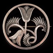 A silver 'George Tarratt' brooch: designed by Geoffrey G Bellamy,