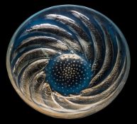 A Lalique glass bowl 'Poissons': the exterior intaglio moulded with bubbles and encircling fish,