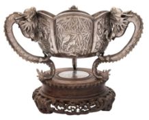 A Chinese silver bowl, maker Wang Hing & Co, Hong Kong: of lobed circular form,