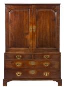 A George III mahogany linen press:,