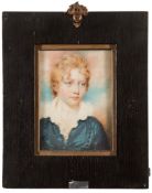 Follower of Andrew Plimer [early 19th Century]- A miniature portrait of a young man,