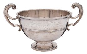 A George V silver presentation rose bowl, maker Adie brothers Ltd, Birmingham, 1925: inscribed.
