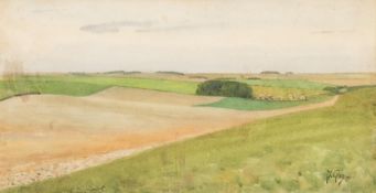 Thomas Cooper Gotch [1854-1931]- On the edge of the Plain near Market Lavington, Salisbury,