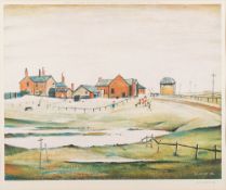 * Laurence Stephen Lowry [1887-1976]- Landscape with farm buildings,