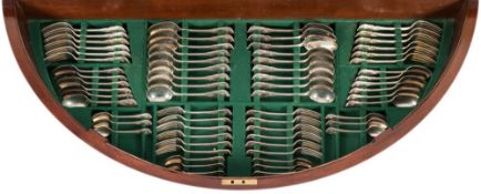 A matched silver Lily pattern flatware service, various makers and dates: initialled,