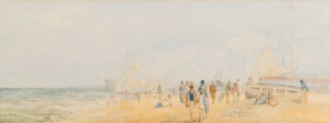 Charles Watson [19th/20th Century]- A beach scene; donkey rides and figures in the foreground,