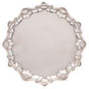 A George III silver circular salver, maker Richard Rugg I, London,
