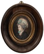 Samuel Cotes [1734-1811]- A miniature portrait of a lady, said to be Lady Murray [1734-1818],