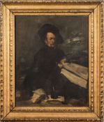 Barbizon School 19th Century- The Bookkeeper,:- oil on canvas 36 x 29cm.