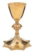 An Elizabeth II Irish silver gilt communion cup, maker LG, Dublin, 1966:,