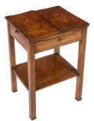 An early 19th Century Dutch mahogany and marquetry enclosed dressing table:, with chequer banding,