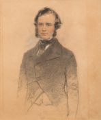 Attributed to George Richmond [1809-1896]- Portrait of a gentleman, three-quarter length standing,