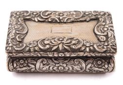 A William IV silver snuff box, maker Nathaniel Mills, Birmingham, 1832: of rectangular outline,