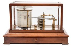 An early 20th century walnut cased barograph:, unsigned,