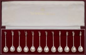 A set of twelve Elizabeth II silver Tichborne spoons, maker C J Vander Ltd, London,