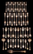 A Victorian silver Albert pattern part flatware service, maker Samuel Hayne & Dudley Carter, London,
