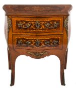 A late 19th Century French rosewood, kingwood,