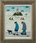 * Joan Gilchrest [1918-2000]- Walking at Land's End, by the Longs Ships Lighthouse,