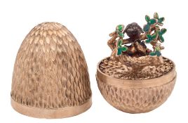 A Stuart Devlin silver gilt novelty egg, London,