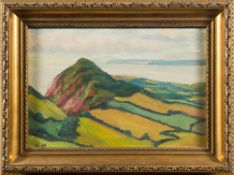 * Bob Vigg [1932-2001]- Peak Hill, Sidmouth; Haymaking scene,:- two,