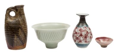 * Marianne de Trey [1913-2016] a group of studio pottery: comprising a celadon glazed footed