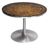 By Paul Cadovius and decorated by Susanne Fjeldsoe Mygge - A stainless steel and decorated circular