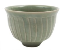 * David Leech [1911-2005] a porcelain bowl: of circular mildly everted form the exterior with slice