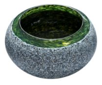 * Andrew Potter [Contemporary] an aventurine glass bowl: of squat globular form the sea green body