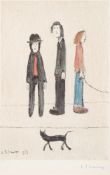 * Laurence Stephen Lowry [1887-1976]- Three Men and a Cat,
