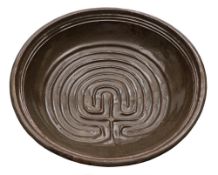 * Michael Cardew [1901-1983] a stoneware bowl: of shallow circular form the interior with finger