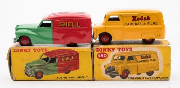 Dinky No 470 Austin 'Shell/BP' van two tone red and green:,