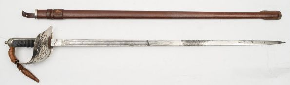 A George VI Infantry Officer's dress sword:, the acid etched blade with crown and 'GR' cypher,