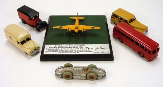 Dinky No 23E Speed of The Wind: together with four restored Dinky diecasts including No 253 Daimler