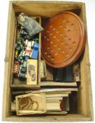 An early 20th century mahogany solitaire board with later marbles:,