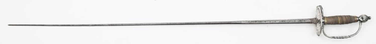 A late 18th century silver hilt small sword:,