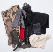 A collection of early 20th century costume and textiles:,