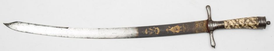 A late 18th/early 19th century Continental hunting hanger:,