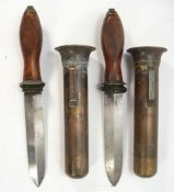 Two Italian diver's knives by Galezzi:, both with flat double edged blades,